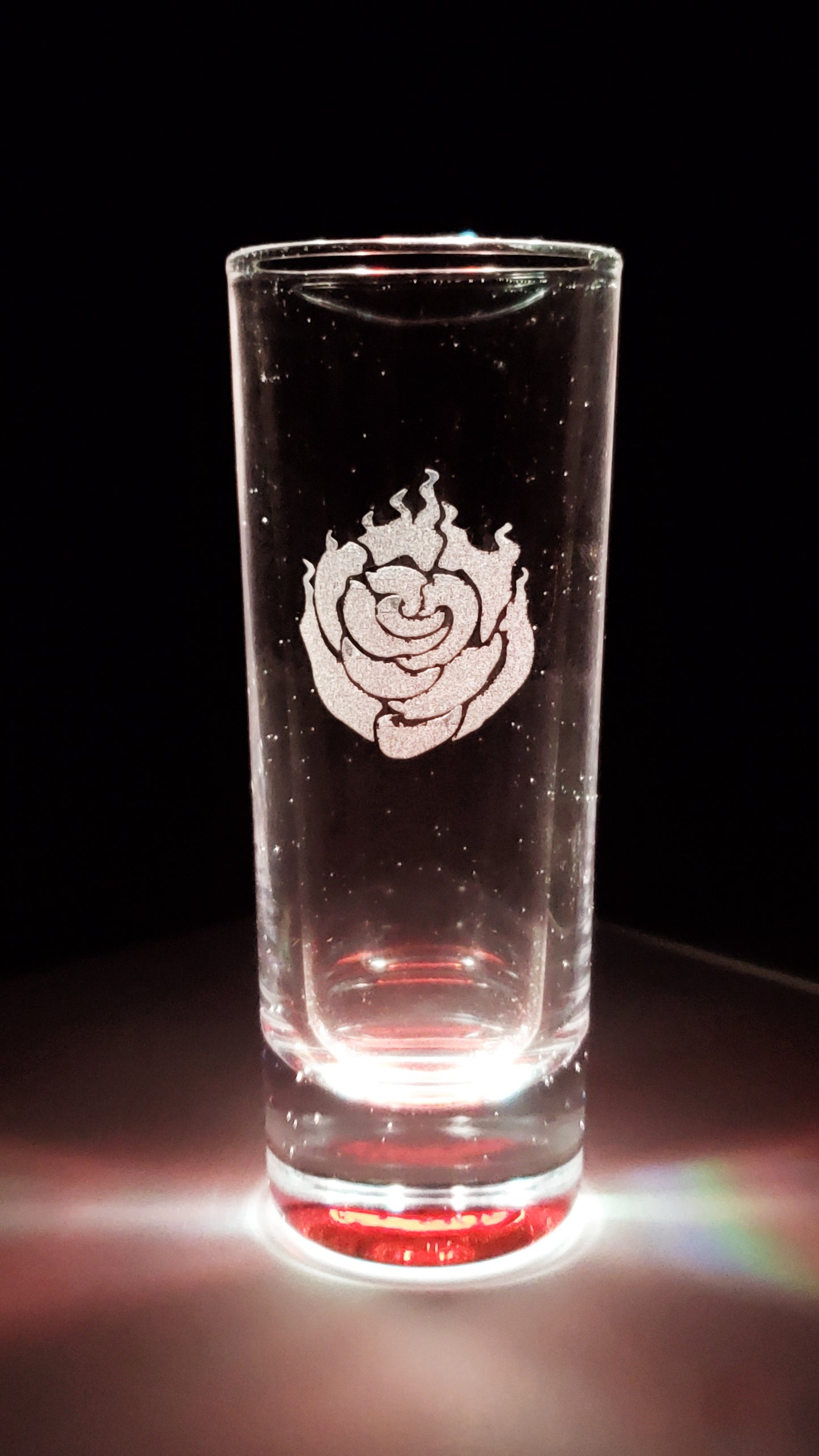 Ruby Emblem Tinted Shot Glass