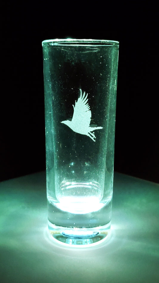 Raven Emblem Tinted Shot Glass