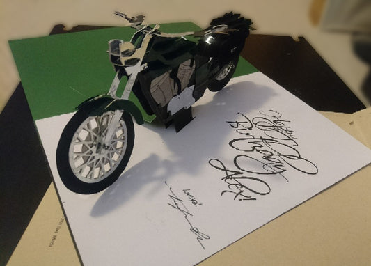 Custom Motorcycle Pop-Up Card