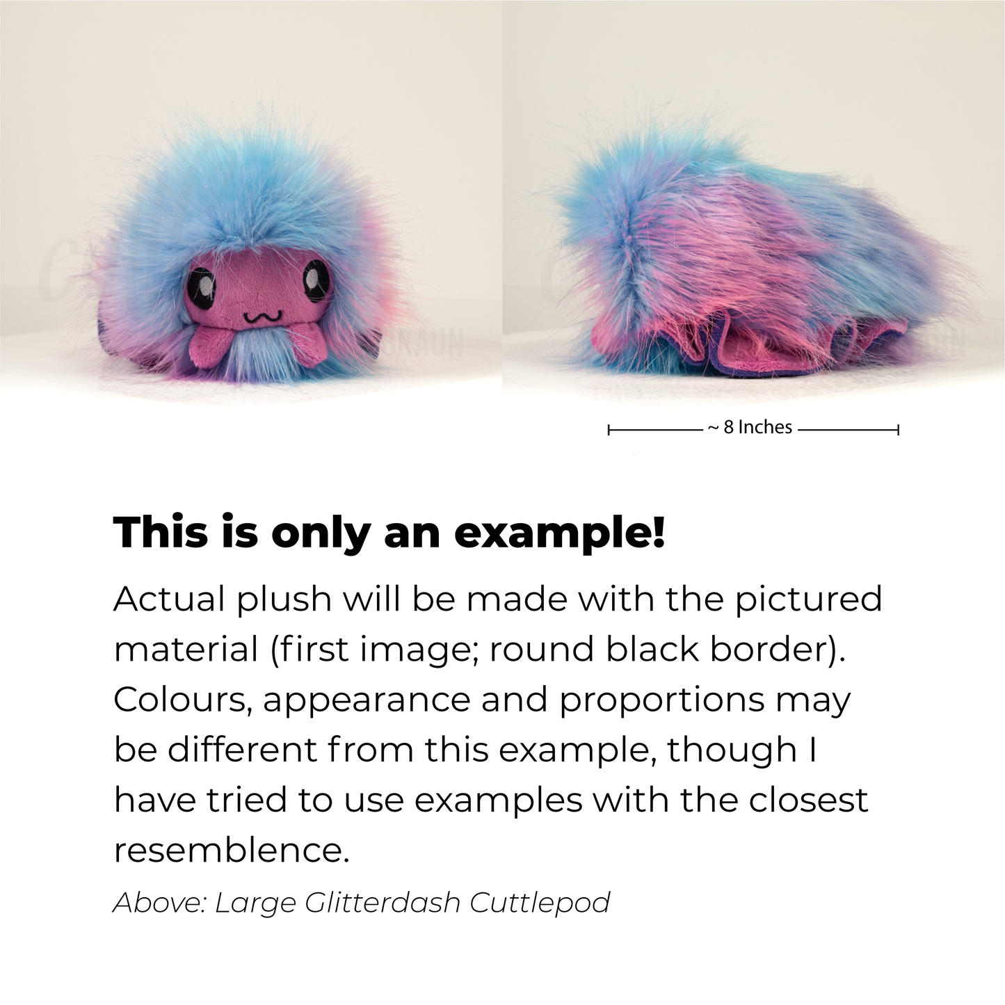 Grizzleplume Cuttlepod - Large (Hand-Size) Handmade Plush
