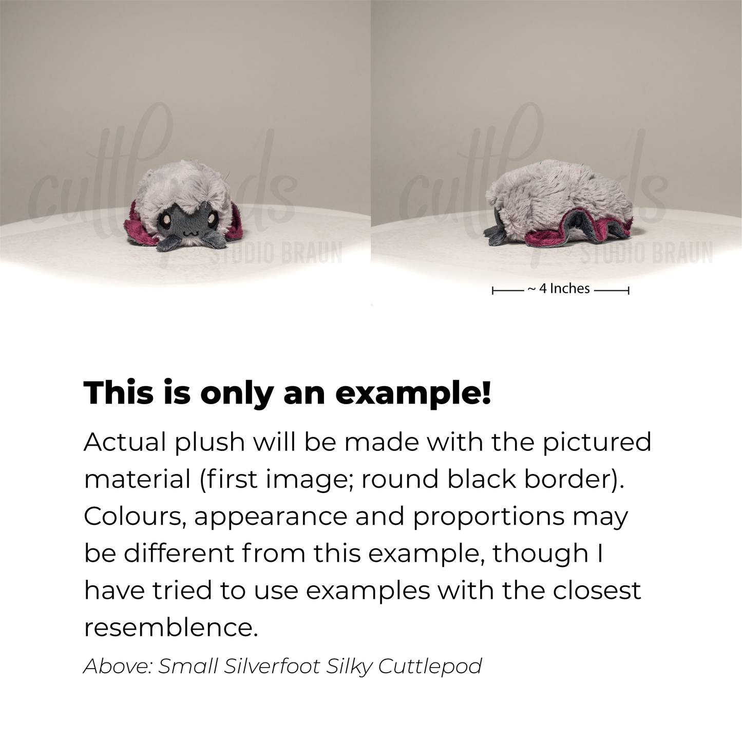 Rosewind Silky Cuttlepod - Small (Keychain) Handmade Plush