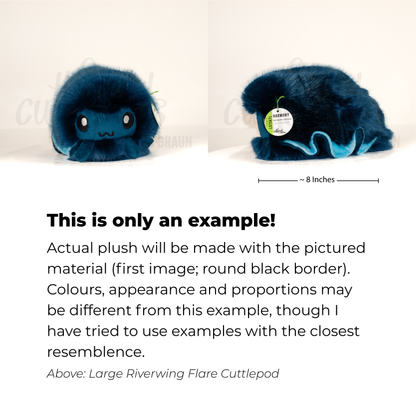 Sapphire Flare Cuttlepod - Large (Hand-Size) Handmade Plush