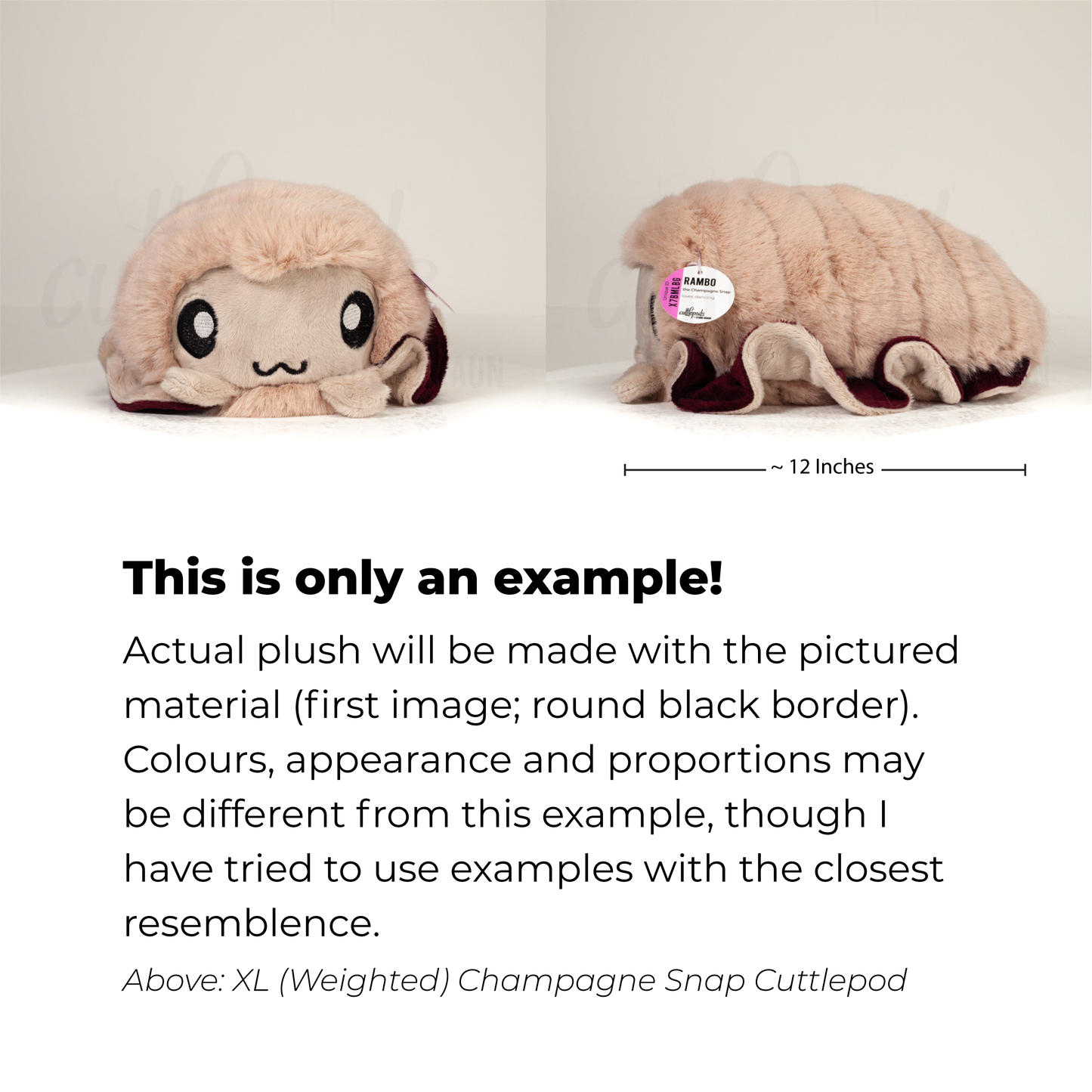 Blackberry Snap Cuttlepod - XL Weighted Handmade Plush